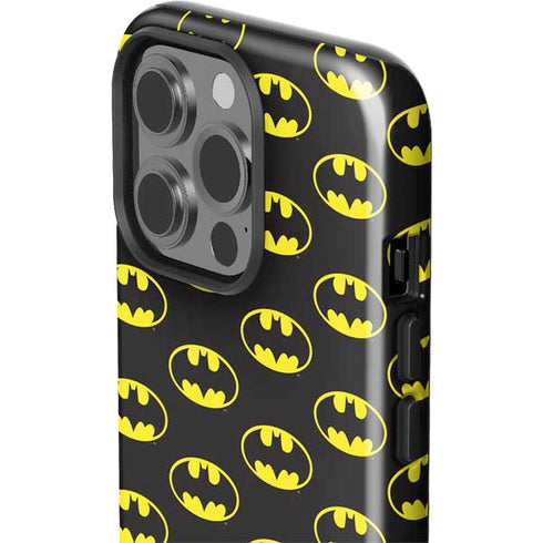 DC Comics Batman Logo All Over Print iPhone 15 Pro Impact Case